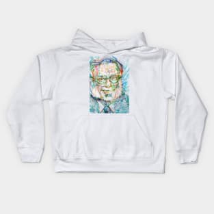 ISAAC ASIMOV watercolor and ink portrait .1 Kids Hoodie